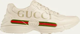 Gucci Rhyton Gucci Print Leather Trainer