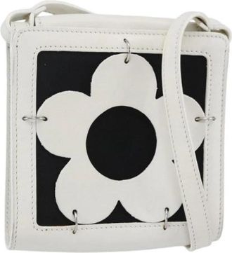Celine Pre-owned Leren Crossbodytas - Dames - Vintage Schoudertas - Wit - ONE Size - Leer - Vintage