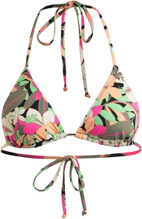 Roxy Triangel-Bikini-Top ROXY Printed Beach Classics, Damen, Gr. S, Cup B, grau (anthrazit palm song s), 87% Nylon, 13% Elasthan, Bikini-Oberteile Triangel