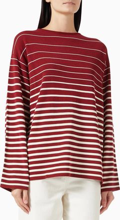 Faithfull The Brand Lyana Long Sleeve Top In Red Cream Stripe