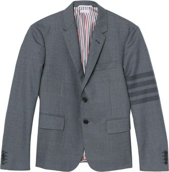 Thom Browne 4-Bar single-breasted blazer - men - Polyester/Wool - 2 - Grey
