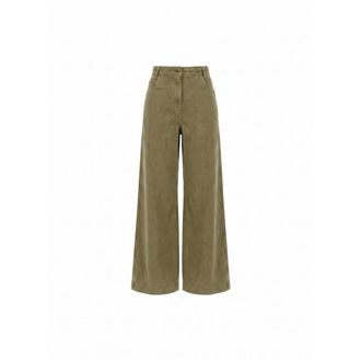 Max Mara Mxmalamaro - female - Max Mara - Wide Trousers - Green - 2XS - Trousers
