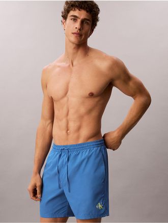 Calvin Klein Mens Icon Logo Drawstring 5 Swim Shorts - Blue - 2XL