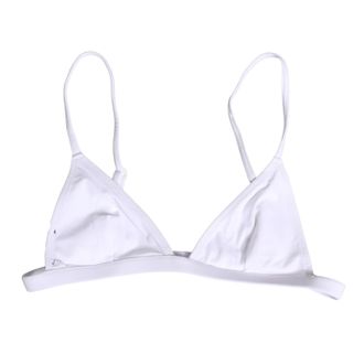 Dolce & Gabbana White Nylon Triangle Beachwear Bikini Top Womens Swimwear