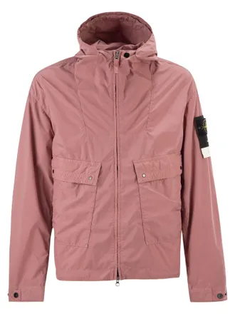 Stone Island Jacke mit Kapuze und Tropfschutz