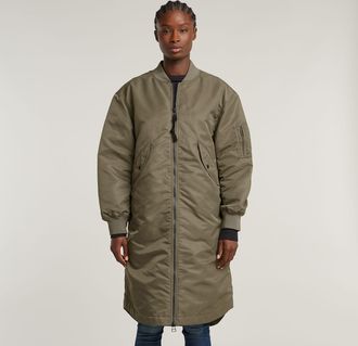 G-Star Womens G-Star RAW Long Deconstructed Bomber - Brown - Size X-Large