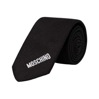 Moschino Zijden Stropdas - Heren - Accessoires - Zwart - Maat: ONE Size Zijde