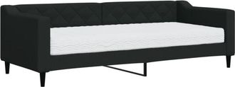 vidaXL Sof&aacute; Cama Con Colch&oacute;n Tela Negro 80x200 Cm Vidaxl