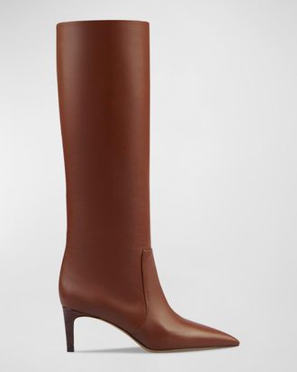 PARIS TEXAS Knee-High Leather Stiletto Boots