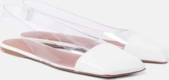 Amina Muaddi Ane Glass PVC slingback flats