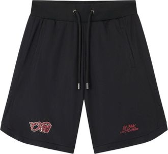 Off-white x c/o AC Milan Skate Sweatshorts Black Red 44MCI013G25F001125