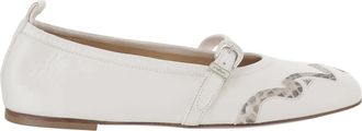 Sartore Leren en Python Ballerinas - Dames - Ballerinas - Wit - 37 1/2 EU - Leer - Schoenen