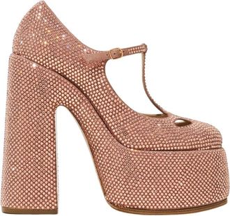 Casadei Roxxy Stiletto Hakken Op Een Plateauzool - Dames - Pumps - Beige - 37 1/2 EU - Leer - Schoenen