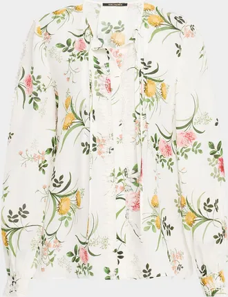 Kobi Halperin Ren Floral-Print Cutout Blouse