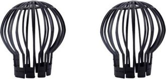 OEM Recolector De Hojas Para Desag&uuml;e Pluvial - Juego De 2 - 12 Cm De Di&aacute;metro - Hojas, Ramas, Etc. - Protector De Canal&oacute;n De Pl&aacute;stico - Negro