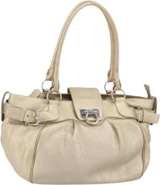 Ferragamo Pre-owned Handbags, female, Beige, Size: ONE SIZE Pre-owned Handbag
