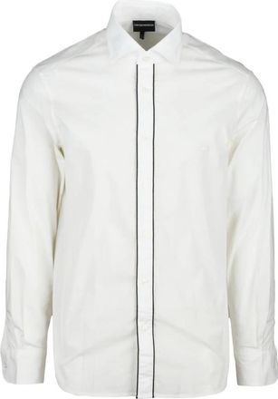 Emporio Armani Shirt - Heren - Zakelijke Overhemden - Wit - L - Katoen - Overhemden