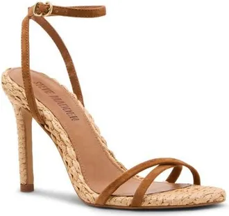 Steve Madden Ankle Strap Stiletto Sandal in Chestnut Suede at Nordstrom, Size 8.5
