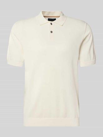 Christian Berg Regular Fit Poloshirt in Strick-Optik in Offwhite, Gr&ouml;&szlig;e 3XL