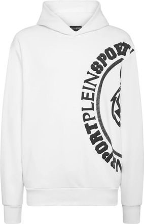 Plein Sport Hoodies & sweatvesten, Heren, Wit, L, Katoen, Hoodie Sweatshirt Carbon Tiger