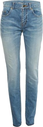 Saint Laurent Jeans skinny con ricamo - Blu
