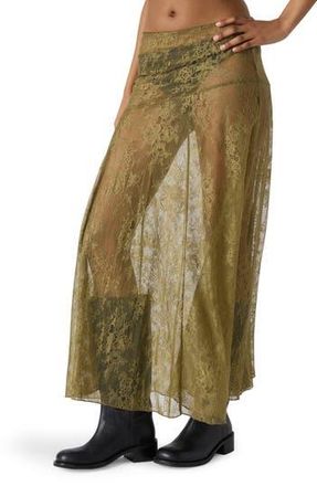 Steve Madden Veera Lace Maxi Skirt in Deep Olive at Nordstrom Rack, Size Large
