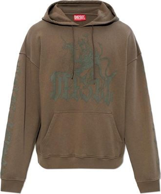 Diesel S-Griffon Sweatshirt - Heren - Hoodies - Bruin - S - Katoen - Hoodies & sweatvesten