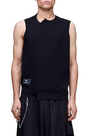 Yohji Yamamoto GFX 3-Stripes Decconstructed Sweater Vest in Black at Nordstrom, Size Xx-Large