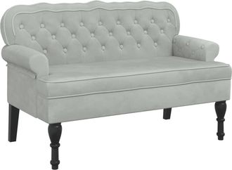 vidaXL Vidaxl - Banco Con Respaldo Terciopelo Gris Claro 119,5x64,5x75 Cm
