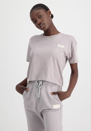 Alpha Industries Muscleshirt ALPHA INDUSTRIES Organics Cropped OS T Wmn, Damen, Gr. L, grau (organic grau), Obermaterial: 100% Baumwolle, Shirts Muscleshirt