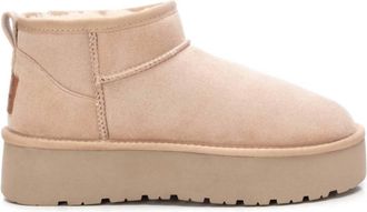 Xti Womens Winter Suede Booties In Beige