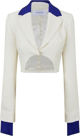 Off-white Womens Off White Slim Fit Bomber Jacket in Blue - Size 6 UK