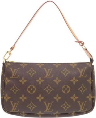 Louis Vuitton Pre-owned Monogram Pochette - Dames - Vintage Handtas - Bruin - ONE Size - Leer - Vintage
