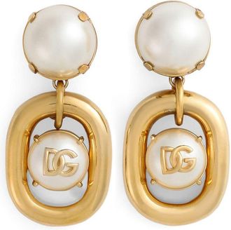 Dolce & Gabbana Orecchini a clip con logo DG - Oro
