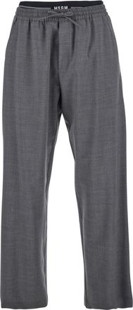 Msgm Grey Wool Pants