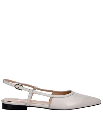 Furla Punta Vallerina Pointed Toe Leather Slingback Flats