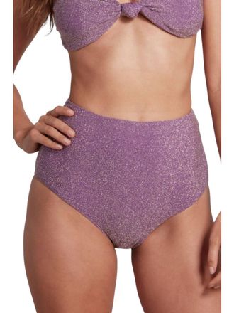 Sauipe Swimwear Claire High Waist Bikini Bottom Lurex In Lilac