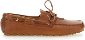 Valentino Garavani Brown Lace Up Loafers