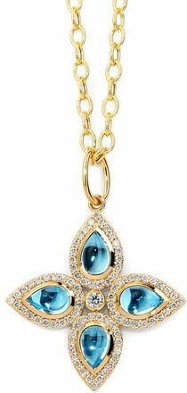 Syna Clover Pendant in Blue Topaz at Nordstrom, Size Medium