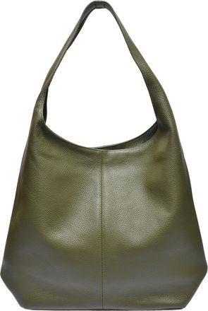 Anna Luchini Khaki Rundleer Tas