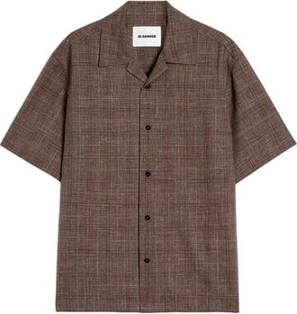 Jil Sander Overshirt - Heren - Korte mouwen Overhemden - Bruin - L - Overhemden