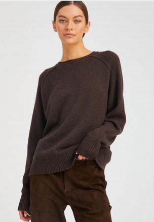 SPRWMN Cashmere Boyfriend Sweater In Coffee