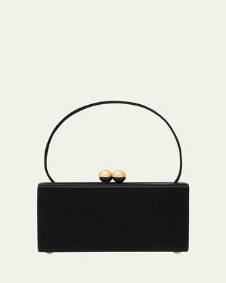 Carolina Herrera Mimi Kiss-Lock Satin Top-Handle Bag