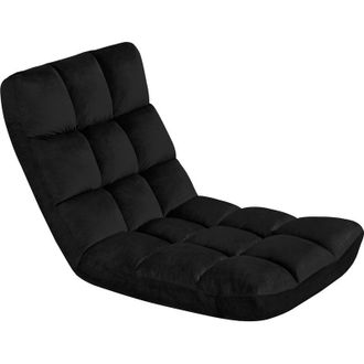 Yaheetech Yaheetech - Sedia da Pavimento con Schienale Regolabile Poltrona Imbottita da Gioco/Yoga/Meditazione/Ufficio Domestico/TV/Lettura Marrone