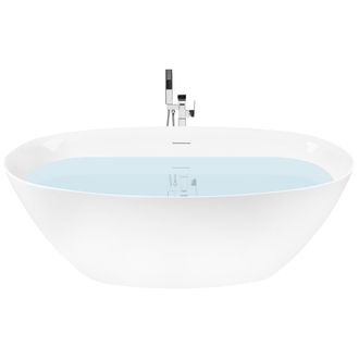 Beliani Ba&ntilde;era Independiente De Acr&iacute;lico Dise&ntilde;o Moderno 160 Cm Ba&ntilde;o Blanco Kollpa