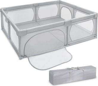 OEM Moby-system Parco Giochi Pieghevole 200 X 140 X 68 Grigio Con Base Antiscivolo, Stabile, Protezione Impermeabile, Borsa Da Trasporto