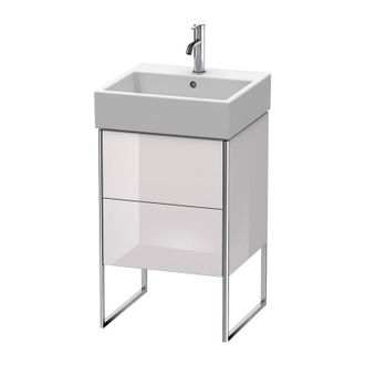 Duravit Duravit Xsquare Vanity Unit Vertical 48.4x 46.0 Cm, 2 Cajones, Para Lavabo Vero Air 235050, Color (frente/cuerpo): Laca Blanca Lila Alto Brillo - Xs44