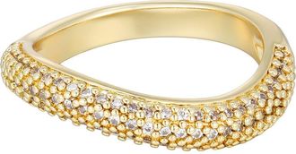 Adornia Pav&eacute; Cubic Zirconia Curved Chunky Band Ring in Gold at Nordstrom Rack, Size 6