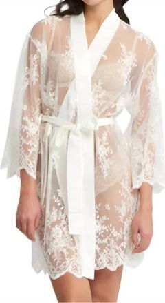 Rya Collection Darling Lace Cover Up Robe In Ivory