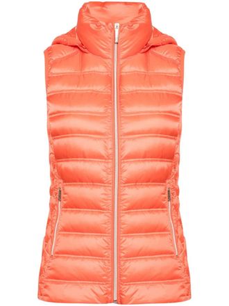 Michael Michael Kors detachable-hood down gilet - women - Nylon/Nylon/Down/Duck Feathers - S - Orange